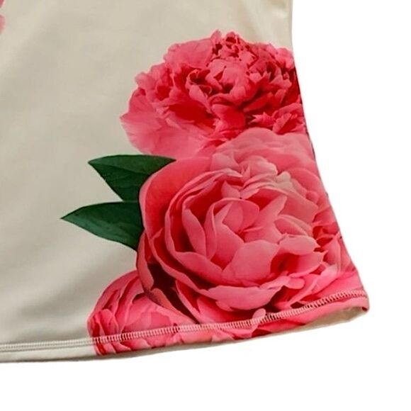 Land’s End Swim Flower Print Mock Neck Rash Guard Girls M(10-12) White & Pink - Picture 4 of 9